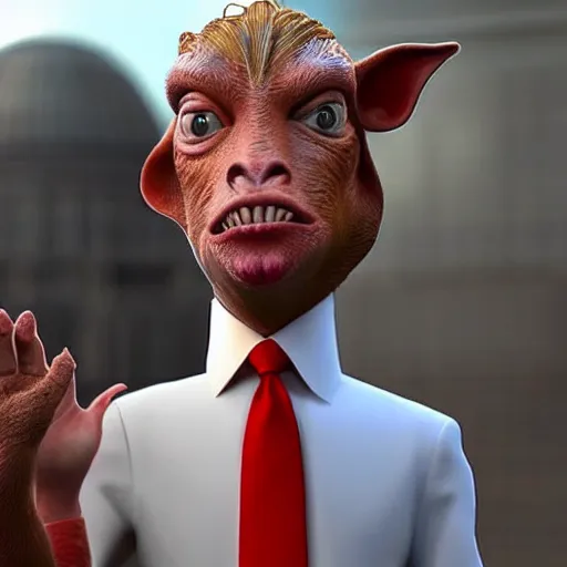 Prompt: jar jar trump showing tiny hands