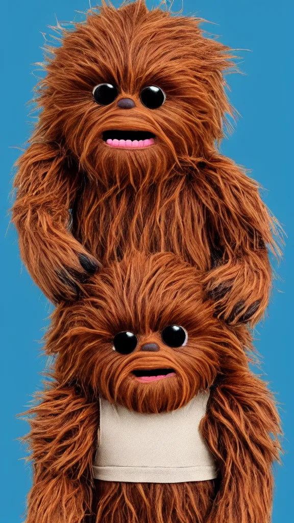 Prompt: chewbacca reimagined as a cute children ’ s plushie. huggable. cutesy. stuffed animal. color harmony, 8 k detail, gallery quality, hd wallpaper, premium prints available, hyper - detailed, intricate design.