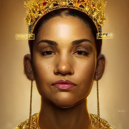 Image similar to highly detailed portrait of an drake hitting on your mom wearing a gold crown and gold chains, realistic portrait, symmetrical, highly detailed, digital painting, artstation, concept art, smooth, sharp focus, illustration, cinematic lighting, art by artgerm and greg rutkowski and alphonse mucha