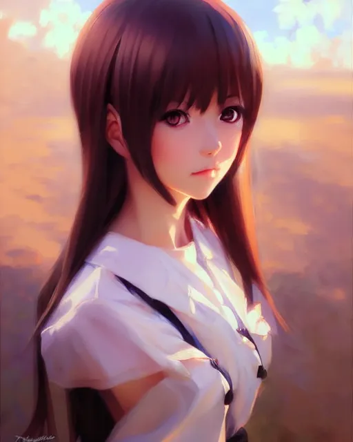 Image similar to portrait Anime girl cute-fine-face, pretty face, realistic shaded Perfect face, fine details. Anime. realistic shaded lighting by Ilya Kuvshinov Giuseppe Dangelico Pino and Michael Garmash and Rob Rey