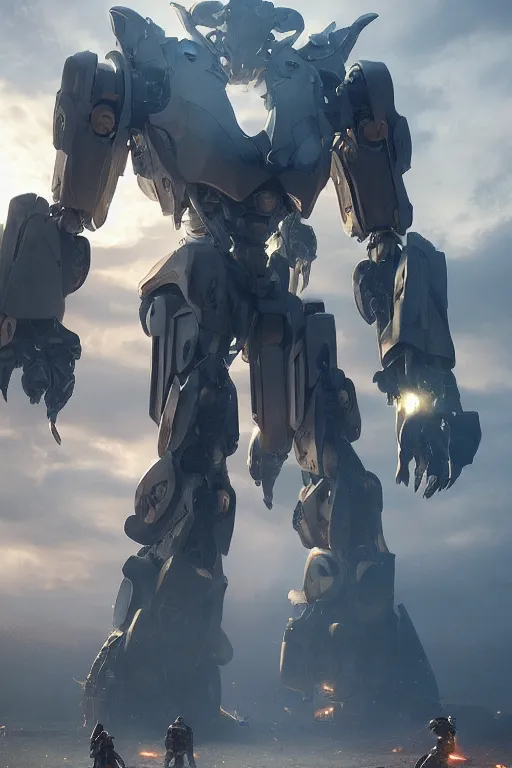 Image similar to a large transforming robot asks for directions, diffuse lighting, strong imagery, highly detailed, by Greg Rutkowski, Sung Choi, Johnson Ting, Maxim Verehin, Peter Konig, final fantasy, Marco lense, photorealistic 8k, cinematic lighting, HD, high detail, atmospheric, trending on artstation