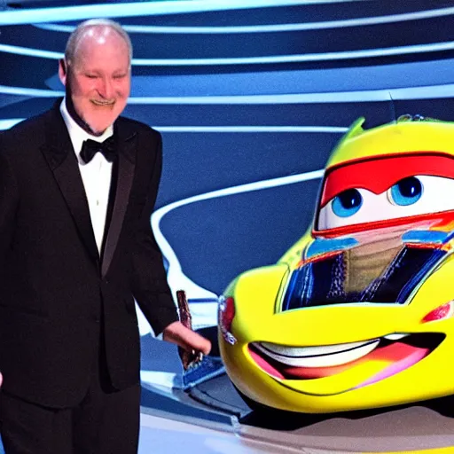 Image similar to photo of lightning mcqueen on stage at the academy awards