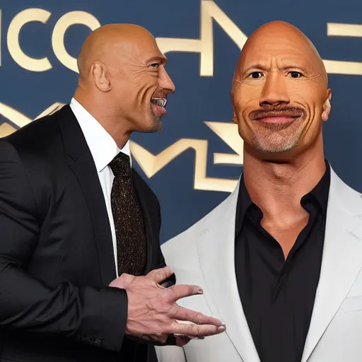 Image similar to Walter white working with Dwayne the rock johnson