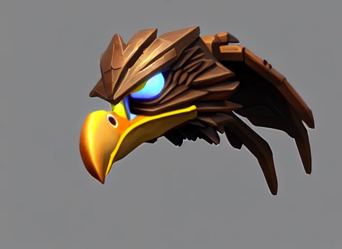 Image similar to eagle head, stylized stl, 3 d render, activision blizzard style, hearthstone style, crash bandicoot artstyle