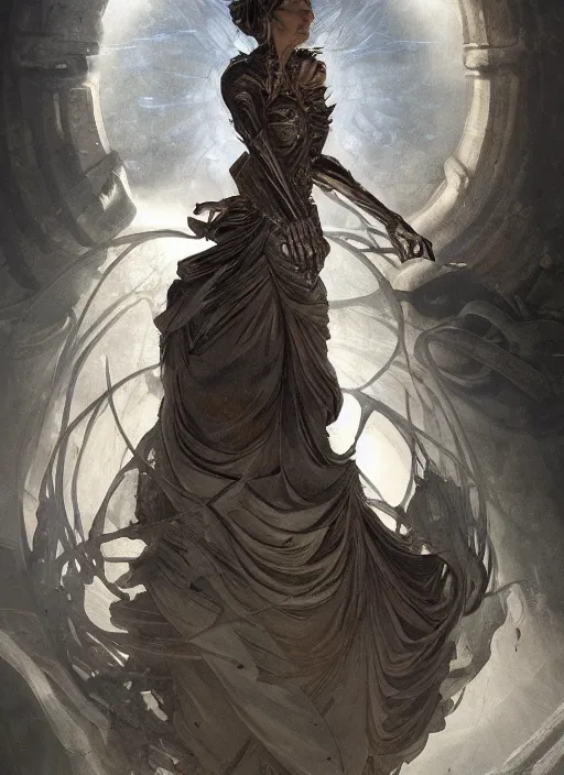 Image similar to coccon sorcerer, physically accurate, moody dynamic lighting, very very intricate, very very elegant, highly detailed, digital painting, artstation, HR GIGER, Hieronymus Bosch, Francis Bacon, concept art, smooth, very beautiful, sharp focus, illustration, art by artgerm and greg rutkowski and alphonse mucha