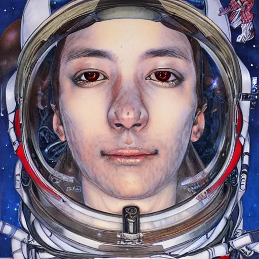 Prompt: Portrait of Astronaut, artwork by Ayami Kojima, deviantart contest winner,