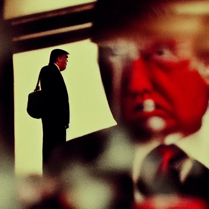 Image similar to wong kar - wai style photo of trump