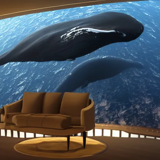 Image similar to high quality photo of big whale floating in space, photorealism, 8k, rendered by unreal engine