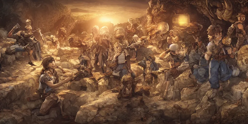 Image similar to now is the time to lift our nation from the quicksands of racial injustice to the solid rock of brotherhood. ultrafine highly detailed colorful illustration, intricate linework, sharp focus, octopath traveler, final fantasy, unreal engine highly rendered, global illumination, radiant light, intricate environment