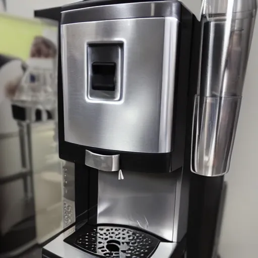 Image similar to face on a humanoid coffee machine