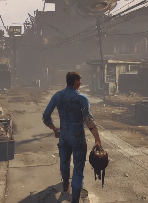 Prompt: Toby Maguire in fallout 4