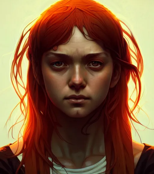 Image similar to symmetry ( clementine from the walking dead portrait ) ultra detailed, intricate, anime, dynamic lighting, digital art, digital painting, art station, wlop, sharp focus, illustration, art by artgerm and greg rutkowski and alphonse mucha