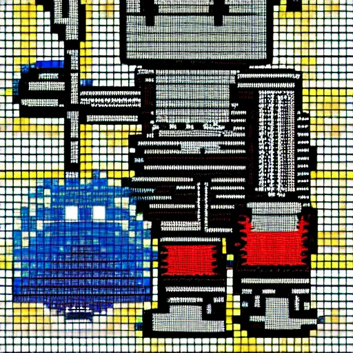 Prompt: robot knight, highly detailed pixel art, 1 2 8 bit