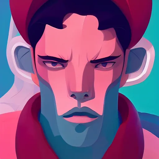 Image similar to face icon stylized minimalist space dandy, loftis, cory behance hd by jesper ejsing, by rhads, makoto shinkai and lois van baarle, ilya kuvshinov, rossdraws global illumination