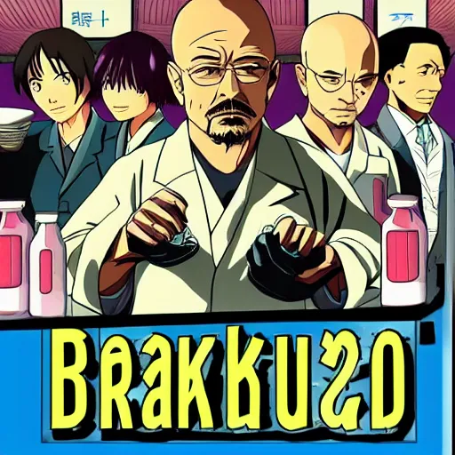 Image similar to japanese promotional image breaking bad anime, 2 0 2 0