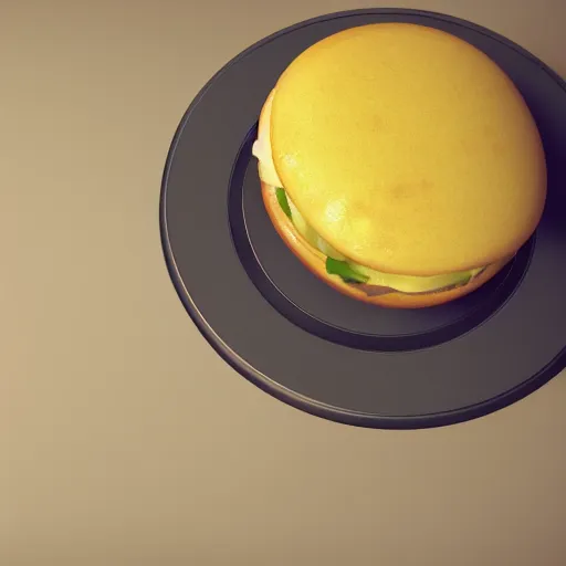 Image similar to cute octane render of an egg mcmuffin, cinematic, studio lighting