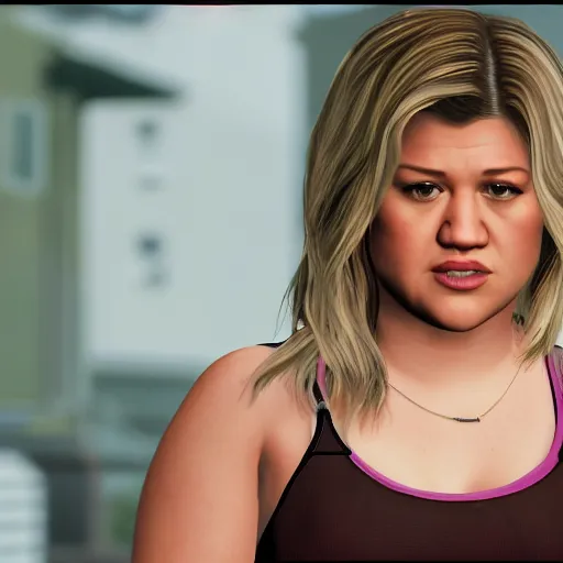 Image similar to young Kelly Clarkson in GTA V, 4k