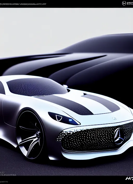 Image similar to hyperrealism, detailed textures, photorealistic 3 d, a futuristic mercedes super car, ultra realistic, ultra high pixel detail, cinematic, intricate, cinematic light, concept art, illustration, art station, unreal engine 8 k