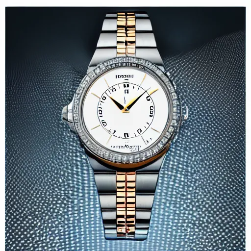 Image similar to a professional luxury magazine ad for a watch with an infinity mirror as a face