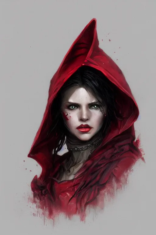 Prompt: lycan red riding hood, d & d, fantasy, portrait, highly detailed, headshot, digital painting, trending on artstation, concept art, sharp focus, illustration, art by artgerm and greg rutkowski and magali villeneuve