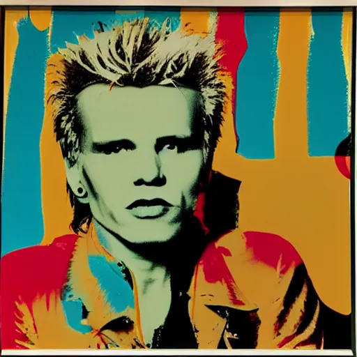 Image similar to billy idol by andy warhol, hd, detailed, 4 k, award winning