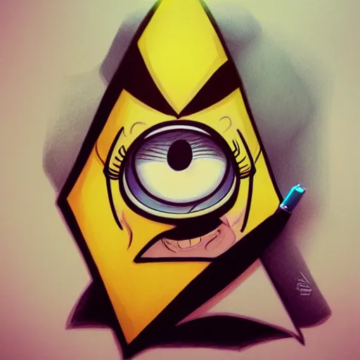 Image similar to bill cipher from gravity falls by artgerm