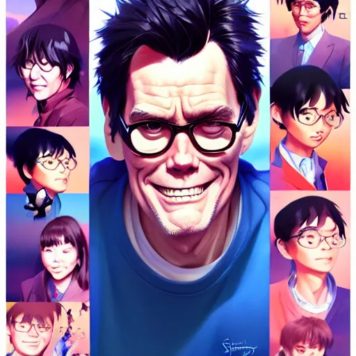 Prompt: jim carrey, portrait shinkai makoto studio ghibli studio key hideaki anno sakimichan stanley artgerm lau rossdraws james jean marc simonetti elegant highly detailed digital painting artstation pixiv