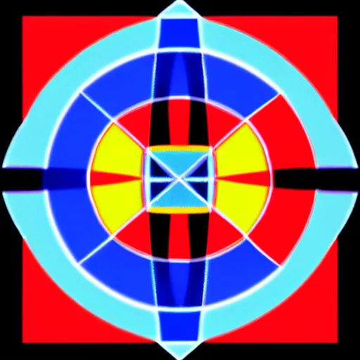 Image similar to a vertically symmetrical image, left is blue, right is red