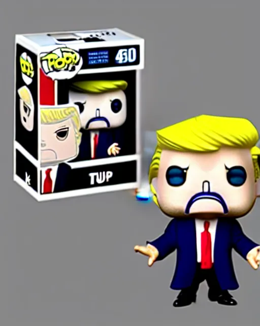 Image similar to donald trump as a funko pop, studio lighting, artstation, 4 k, highly detailed