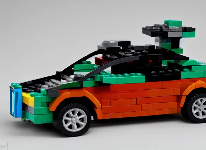 Image similar to product photo still of walter white pontiac aztec lego set, 8 k, 1 2 0 mm macro, f 1. 8, studio lighting, key light