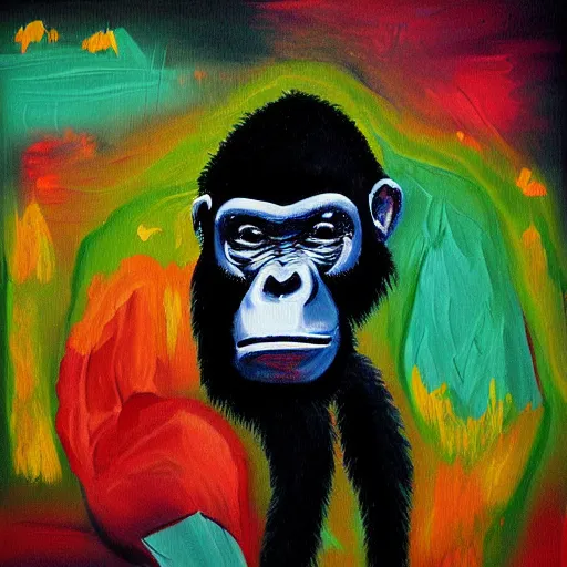 Prompt: bored ape painting design