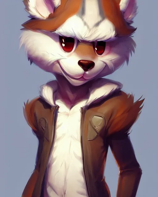 Image similar to character concept art of a cute young male anthropomorphic furry character | | cute - fine - face, pretty face, key visual, realistic shaded perfect face, fine details by stanley artgerm lau, wlop, rossdraws, james jean, andrei riabovitchev, marc simonetti, and sakimichan, trending on artstation