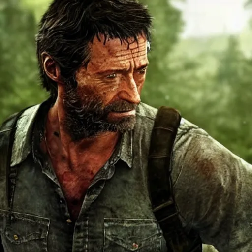 Image similar to Hugh Jackman as Joel in The Last of Us