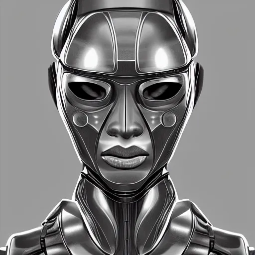 Image similar to cyborg dreaming. digital art. smooth. greyscale. by benedict bana