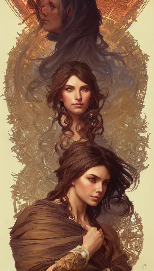 Image similar to choose your destiny, fibonacci, sweaty, insane, intricate, highly detailed, digital painting, artstation, concept art, smooth, sharp focus, illustration, Unreal Engine 5, 8K, art by artgerm and greg rutkowski and alphonse mucha