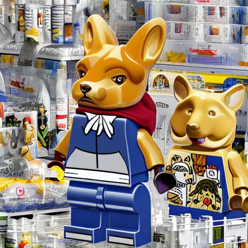 Prompt: Legoshi from Beastars AT WALMART?!