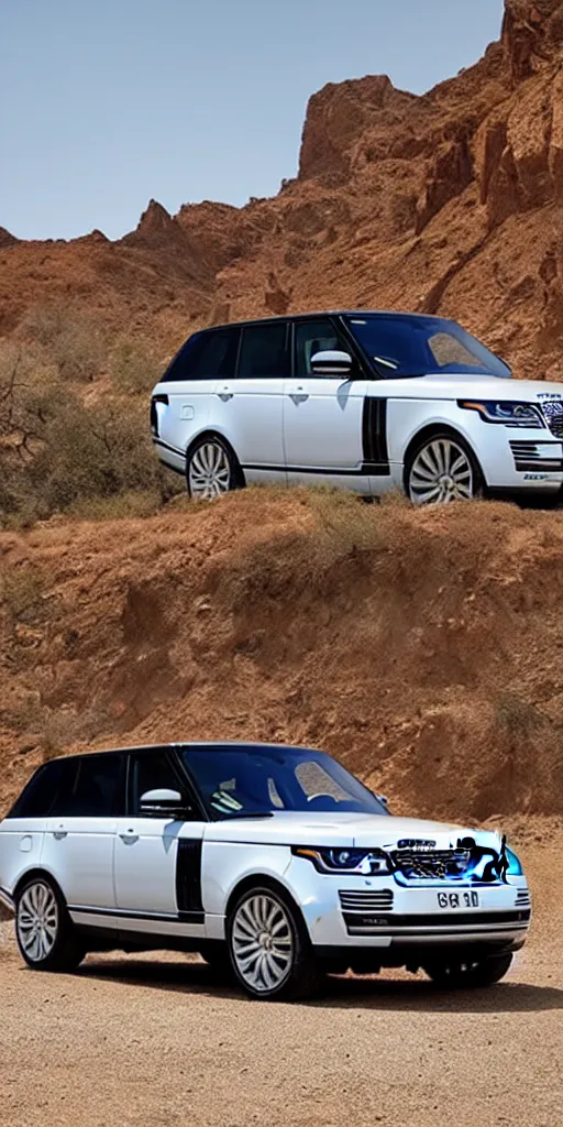 Image similar to Range Rover Supercharged is ready for a long-distance journey in the desert