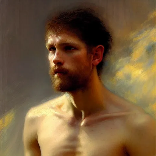 Image similar to a portrait of a good - lookiung white boy god,, high detail, cleary see face, by gaston bussiere, bayard wu, greg rutkowski, odd nerdrum, maxim verehin, dan dos santos, masterpiece, sharp focus, cinematic lightning - h 7 6 8