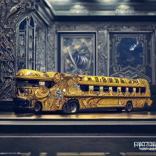 Image similar to floating bus, digital art, cosmic, 3 d high definition, trending on art station, photorealistic, high resolution, 8 k, octane, hyper detailed, insane details, intricate, elite, ornate, elegant trend, highly detailed and intricate, sharp focus, photography, unreal engine