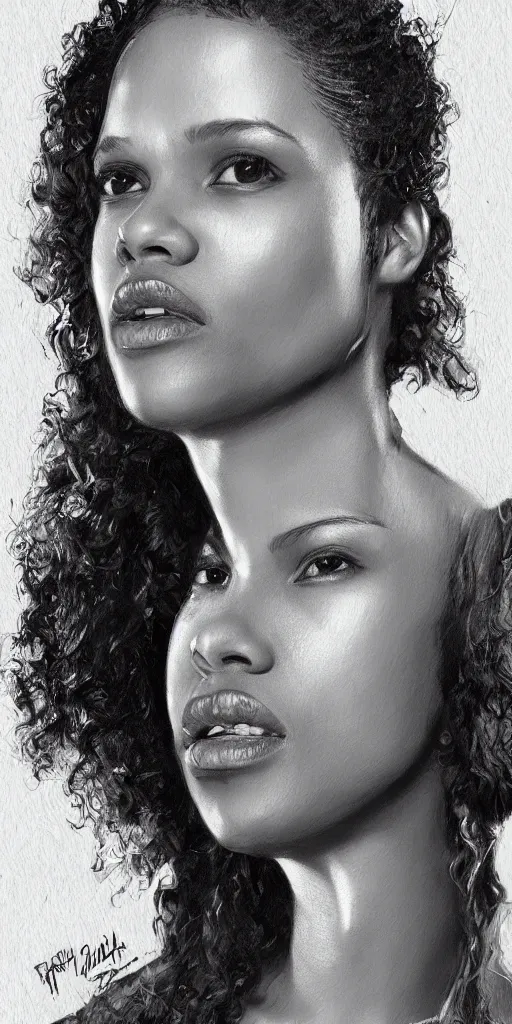 Image similar to gugu mbatha - raw, face, beauty, photorealistic, artstation