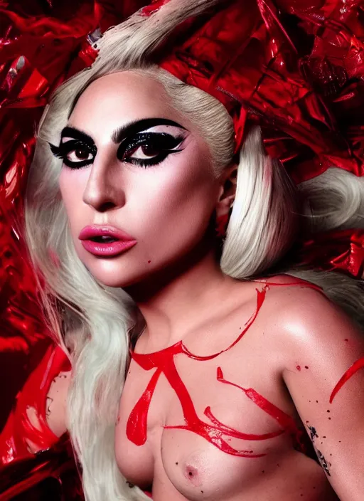 Image similar to lady gaga by nick knight, born this way, born this way album, red weapon 8 k s 3 5, cooke anamorphic / i lenses, highly detailed, cinematic lighting