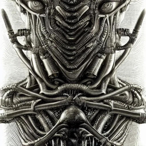 Image similar to mark zuckerberg by hr giger