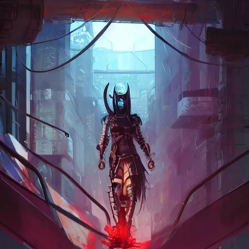 Image similar to cyberpunk viking helmet mask warrior goddess robot ninja fantasy, art gta 5 cover, official fanart behance hd artstation by jesper ejsing, by rhads, makoto shinkai and lois van baarle, ilya kuvshinov, ossdraws