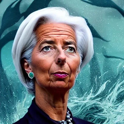 Image similar to Christine Lagarde as Ursula the Sea Witch