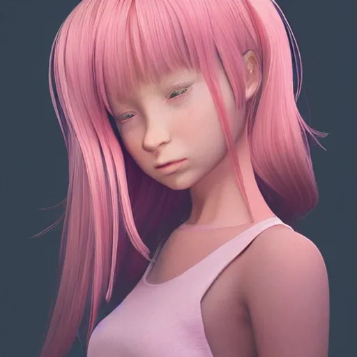 Image similar to girl with long hair and pink dress, real photo, posed, full body, instagram photo, kodak, portra, by wlop, ilya kuvshinov, krenz, cushart, pixiv, zbrush sculpt, octane render, houdini, vfx, cinematic atmosphere, 8 k, unreal engine 5, ultra detailed, photorealistic, ultra realistic