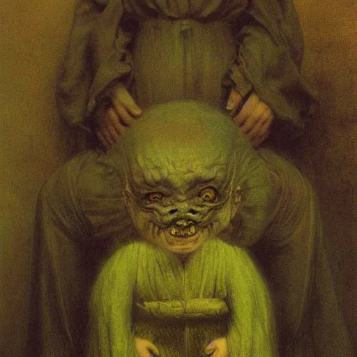 Image similar to style by millais, ( ( ( ( ( ( ( ( by beksinski ) ) ) ) ) ) ) ), portrait painting of victorian yokai, 8 k, highly detailed, by millais,