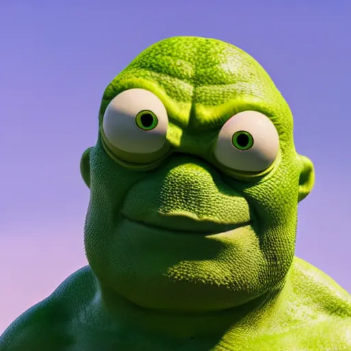 Image similar to spongebob hulk homer shrek scooby doo alien godzilla, highly detailed, extremely high quality, hd, 4 k, 8 k, professional photographer, 4 0 mp, lifelike, top - rated, award winning, cinematic, realistic, detailed lighting, detailed shadows, sharp, no blur, edited, corrected, trending