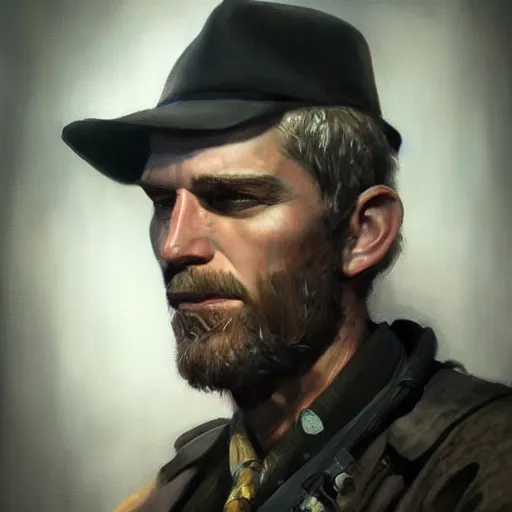 Prompt: modern oil portrait of old gunslinger jack, very very very very very beautiful art, masterpiece, realistic and detailed, artstation, backlight