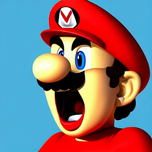 Image similar to Mario screaming very funny