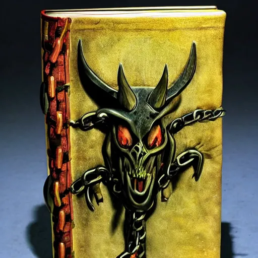 Image similar to a demon book bound by chains